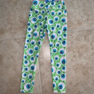 New Kids Disney Monsters Inc Leggings Girls 2T 3T 4T 5T Small Med Mike Wazowski